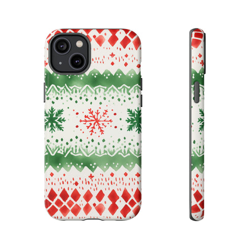 Watercolor Christmas Knitting - Impact Resistant Phone Case iPhone 14 Plus Matte